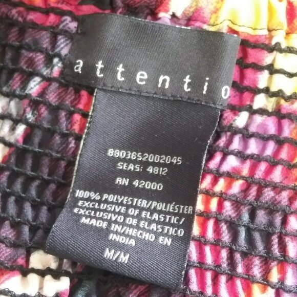 Attention Strapless Size Medium Smocked Maxi Dress Zigzag Print Multicolor - Picture 6 of 7